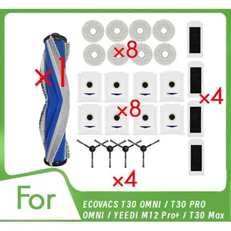 Accessoires Ultra-résistants Pour Aspirateurs Robots Ecovacs T30 Omni / T30 Pro Omni / Yeedi M12 Pro+ / T30 Max