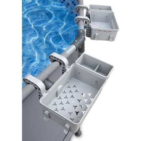 Barkbusters Lot De 2 Paniers De Rangement Pour Piscine Hors Sol , Accessoires De Piscine Avec Porte-gobelet Et Crochet , Compatibles Avec La Plupart Des Piscines Hors Sol.