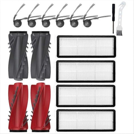 Lot De 16 Pièces De Rechange Pour Aspirateur Robot Roborock Qrevo Curve/p20 Pro : Brosses Latérales Principales
