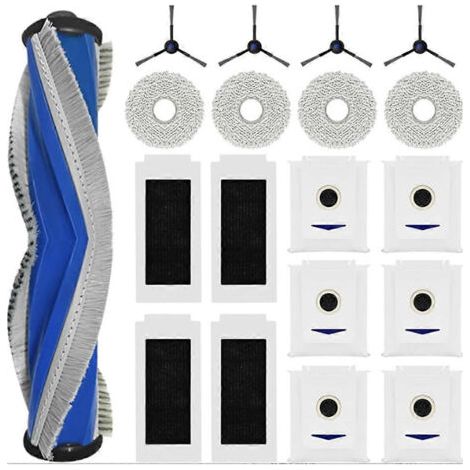 Kit De 19 Pièces Pour Aspirateur Robot T30 Omni / T30 Pro : Brosse Latérale, Filtre, Lingette De Nettoyage Et Sac À Poussière.
