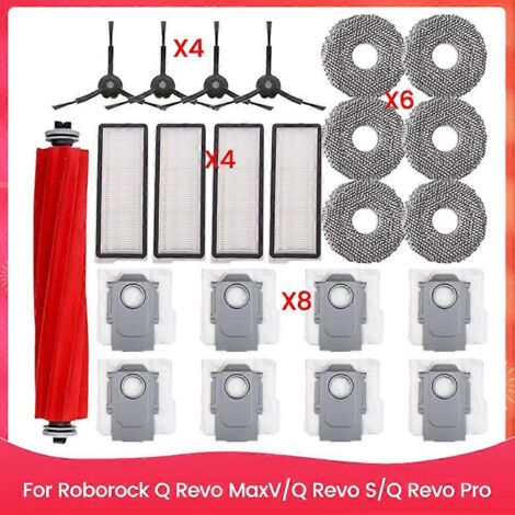 Pièces De Rechange Pour Roborock Q Revo Maxv/q Revo S/q Revo Pro : Brosse Principale, Sac À Poussière, Filtre Hepa, Chiffons De Nettoyage A