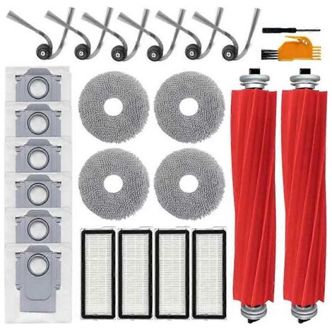 Kit D'Accessoires De Rechange Pour Aspirateur Robot Roborock Qr 798 / Qr 598 / Qv 35a : Brosse Rotative Et Filtre Hepa