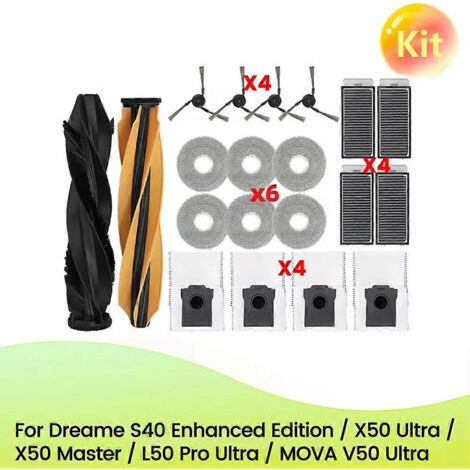 Filtre À Brosse Latérale Principale Pour Aspirateurs Dreame S40 Enhanced Edition/x50 Ultra/x50 Master/l50 Pro Ultra/mova V50 Ultra