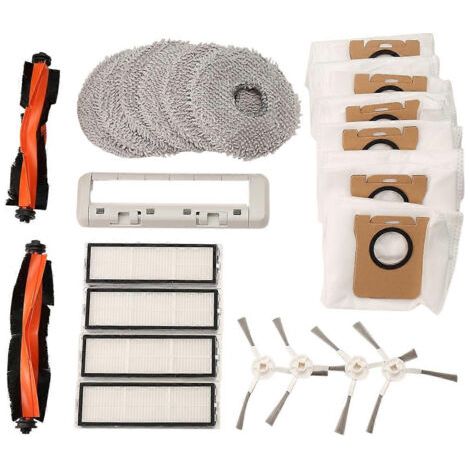Kit D'Accessoires Pour Aspirateur Robot Xiaomi X20+ / X20 Plus : Brosse Latérale Principale, Filtre Hepa, Chiffon De Nettoyage, Bac À Poussière