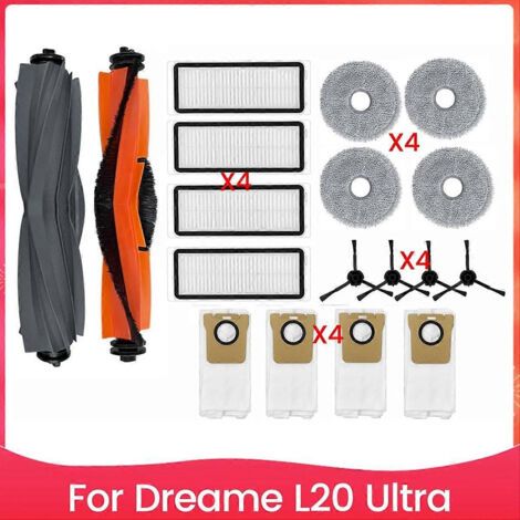 Kits D'Accessoires De Rechange Pour Aspirateur Robot Dreame L20 Ultra : Brosse Principale, Filtre Hepa, Taille M