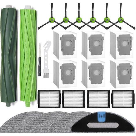 Kit D'Accessoires Pour Aspirateur Irobot Roomba Combo I5, I5+, J5, J5+, I3+ : Brosse Principale, Filtres Hepa, Lingettes De Nettoyage