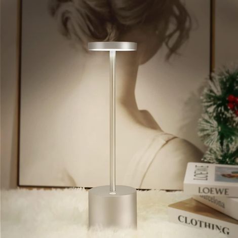 Age Lampe De Table En Métal En Alliage D'Aluminium À Led De Bar De Restaurant D'Hôtel En Forme De I (argent)