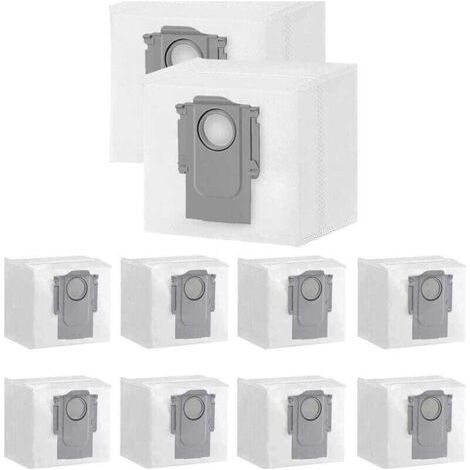 Age Lot De 10 Sacs À Poussière Pour Xiaomi Roborock S7 Max Ultra / S7 Pro Ultra / Q7+ / Q7 Max+ / Q5+ Station D'Aspiration Robot Aspirateur 3 L Grande Capacité Sac De Rechange Jetable,filtre Brosse,de