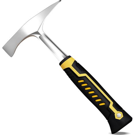 Geological Hammer With Shock Absorbing Handle,big Flat Tip Hammer With Pu For Rock Hounding, Geological Exploration(flat Head)
