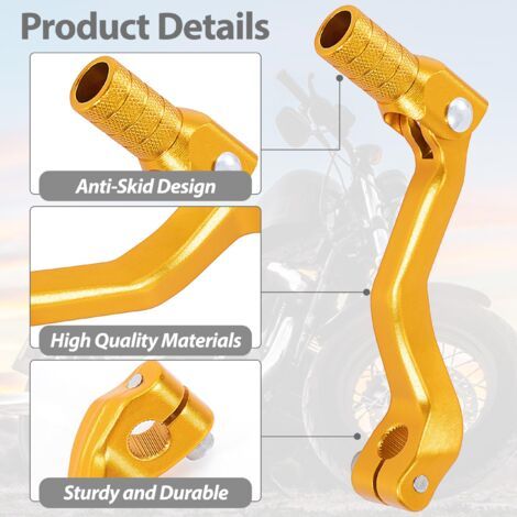 Bunthaus Motorcycle Gear Shift Lever Folding Aluminum Gear Shift Lever For Motocross Atv Pit Bike Motocross 4 Stroke 50cc 70cc 90cc 119x52mm Gold Color