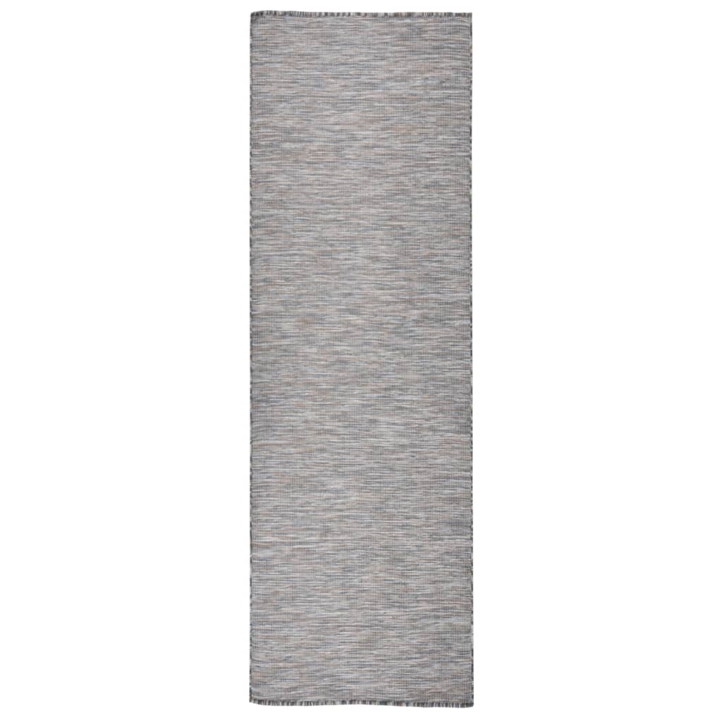 Outdoor-teppich Flachgewebe 80x250 Cm Braun Und Blau