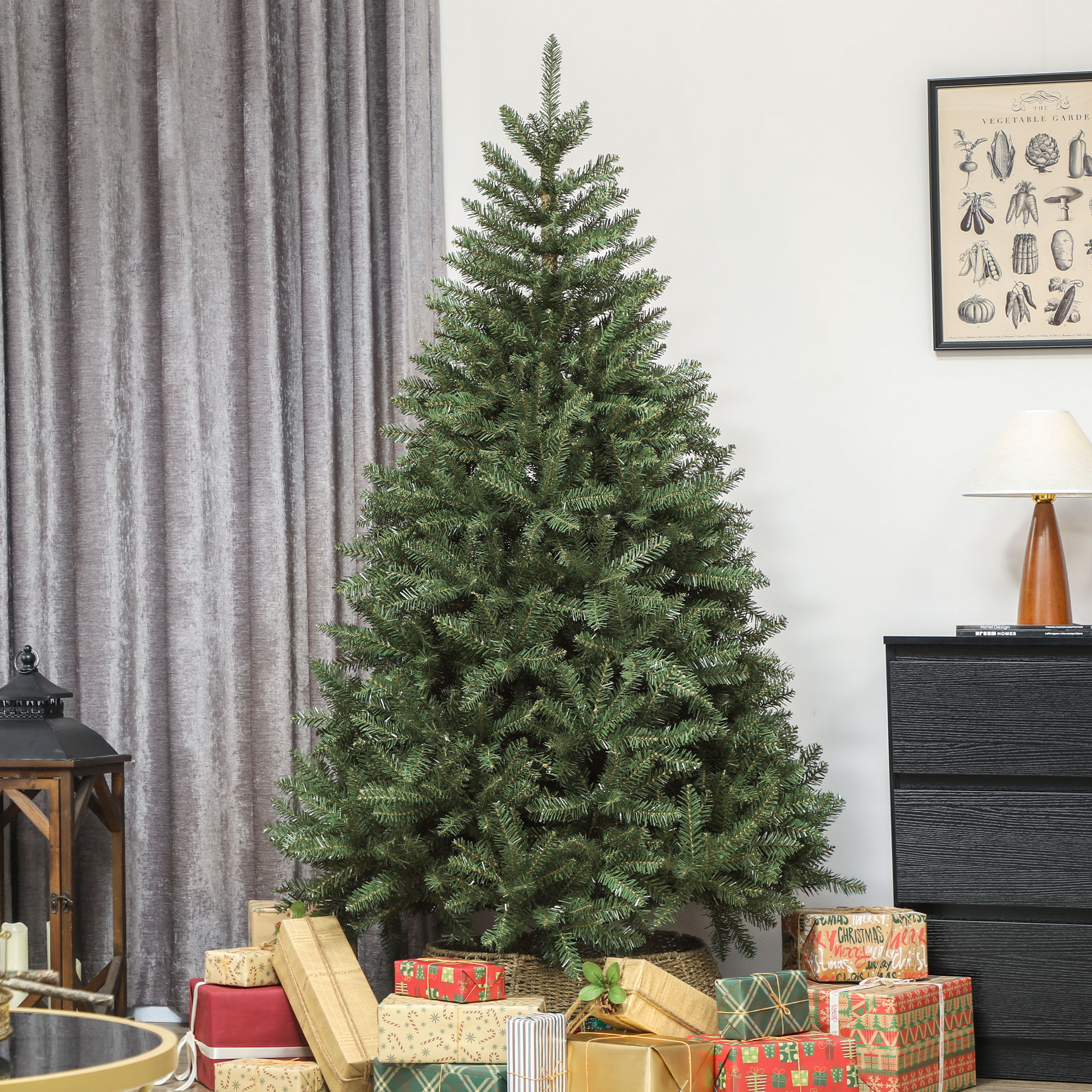 Künstlicher Weihnachtsbaum, 180 Cm, Mit Klappbaren Zweigen, Zusammenklappbarem Metallfuß, Einfach Aufzubauen, Grün