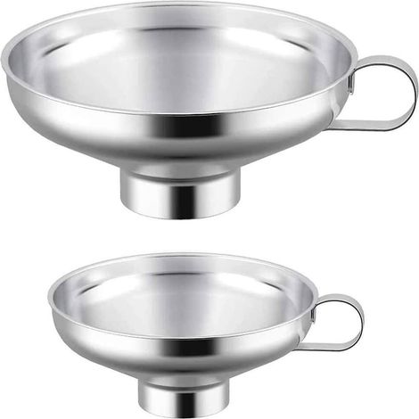 2 Pieces Canning Funnels, Stainless Steel Jam Funnels, Wide Mouth Funnel, Stainless Steel Wide Mouth Funnel For Transfer Liquid, Powder(small And