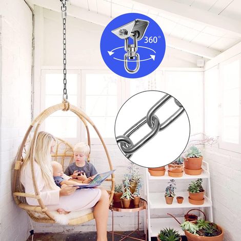 Ceiling Hook For Hanging Chair 360° Rotatable For Hanging Chair Up To 450kg Stainless Steel Rocker Hook Concrete Cover For Concrete, Wood, Conservatory
