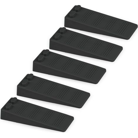 5 Pieces Soft Rubber Door Wedges, Adjustable Height Anti-sliding Blocks, Non-toxic And Odorless Door Stoppers, Floor And Wall Protectors For Carpet, Concrete, Hardwood Floors (black)