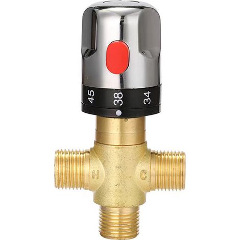 Thermostatic Mixing Valve，shower Mixing Valve With 1/2 Npt Male Connections,water Temperature Constant Control Valve,solid Brass