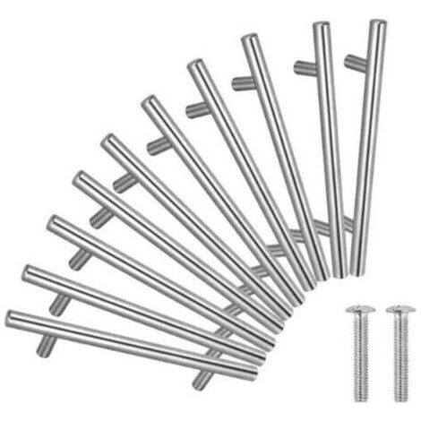 20 Pcs T-bar Door Handle Kitchen Cabinet Door Handles Stainless Steel - 64 Mm Hole Centers