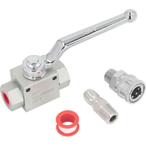 High Pressure Washer Ball Valve Kit 3/8 Male Plug Female Quick Connect Shut Off 4500psi