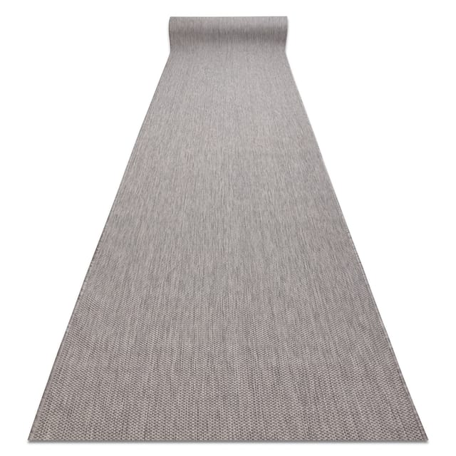 Läufer Sisal Sion Melange Flach Gewebt Grau 80cm Grey 80x410 Cm