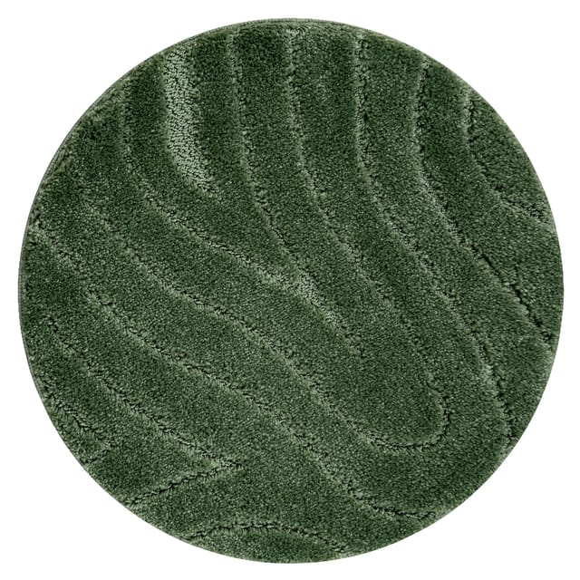 Badteppich Supreme Kreis Waves, Wellen, Rutschfest, Weich – Grün Green Rotondo 50 Cm