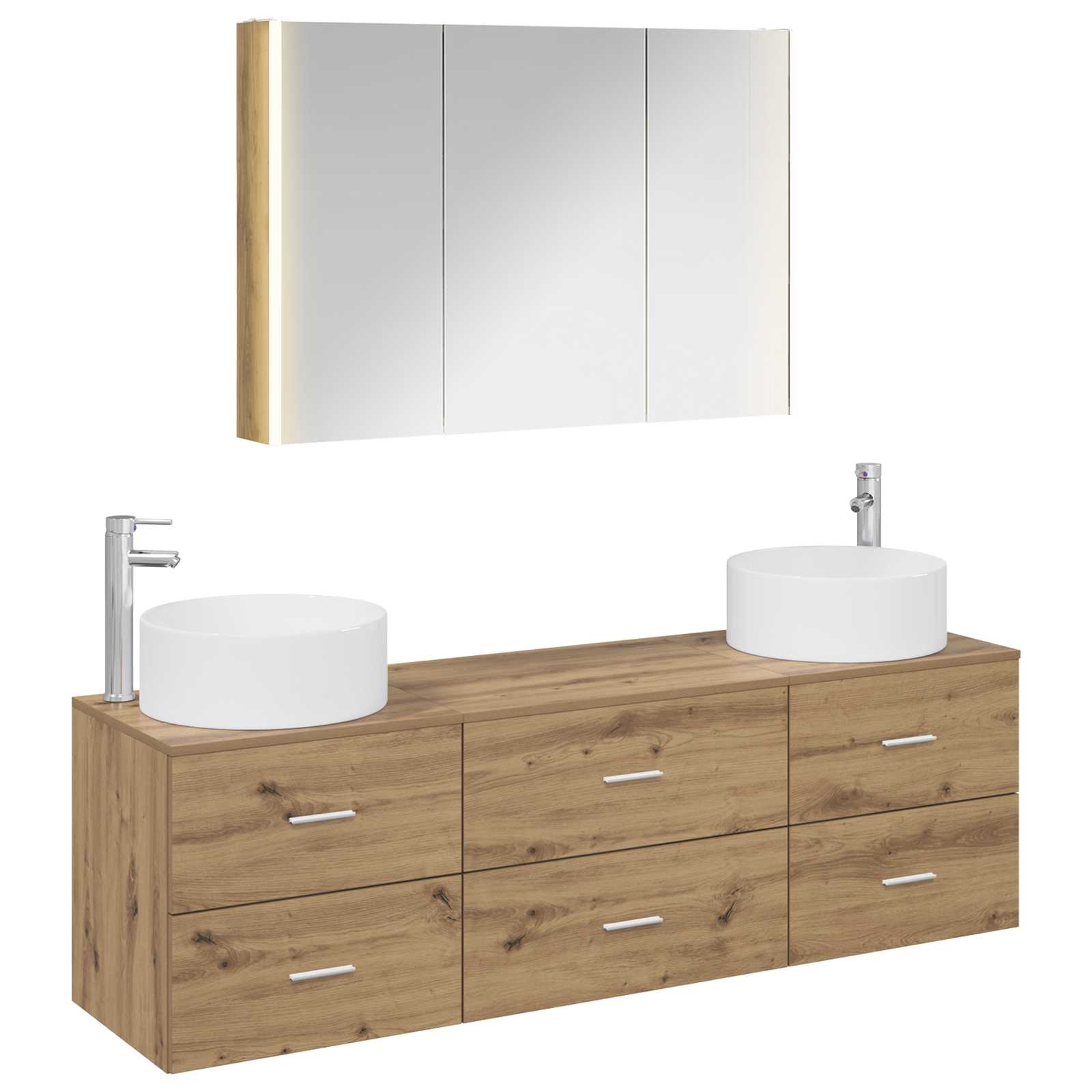 Badezimmermöbel-set 4 Stk. Artisan-eiche 49,5 X 44,5 X 65,5 Cm Vidaxl