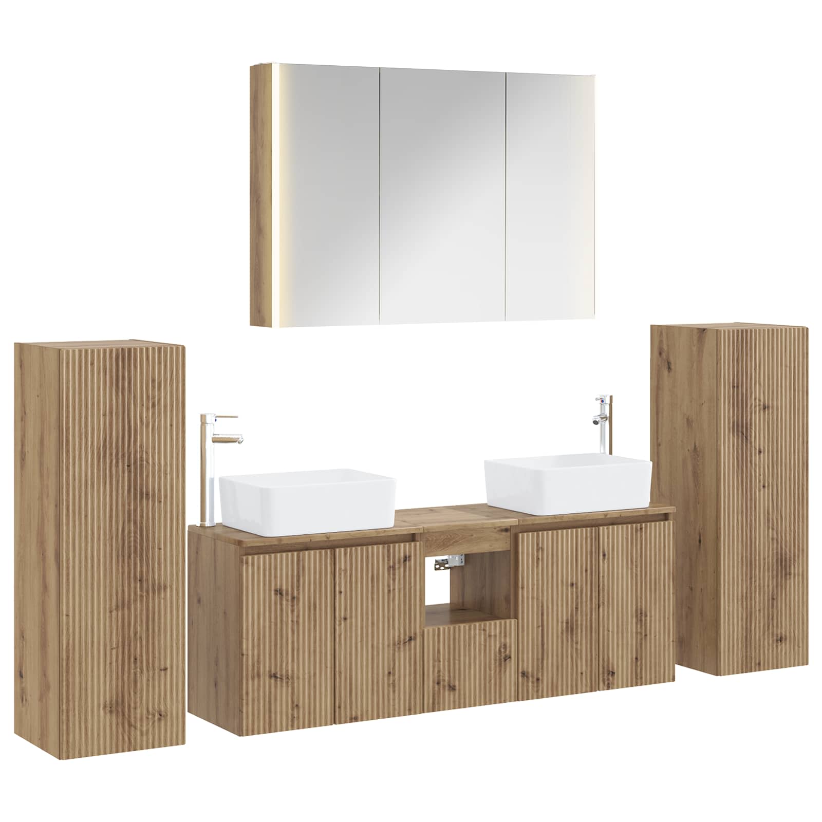 Badezimmermöbel-set 6 Stk. Artisan-eiche 100 X 15,5 X 70 Cm Vidaxl