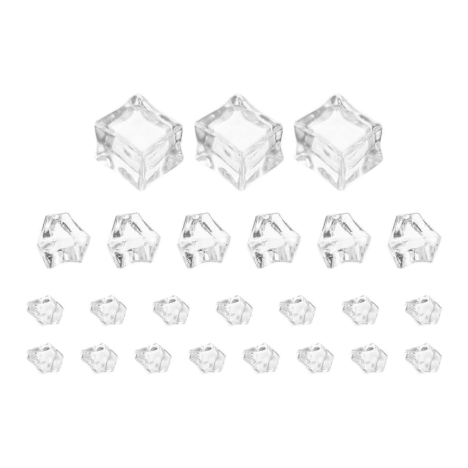 48 Stück Durchsichtige Vasenblumen, Vasenfüller, Durchsichtige Schmucksteine, Durchsichtige Acryl-eiswürfel, Künstliches Eis, Plastik-eiswürfel-2.5x2x2cm-transparent