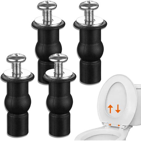 4pcs Toilet Lid Hinge Bolts - Black