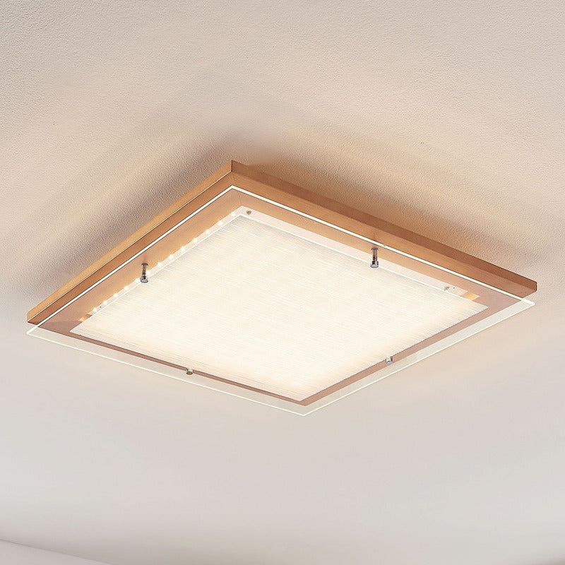 [neuwertig] B-ware Lampenwelt Holz-led-deckenlampe Cattleya 52 Cm Deckenlampe Lampe Leuchte 26w