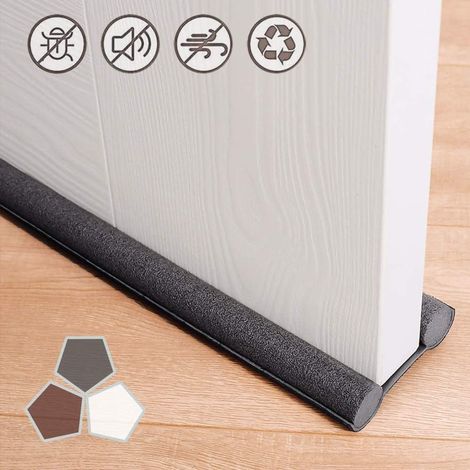 Under Door Draft Stopper 37 Inches Cuttable And Washable,twin Door Draft Stopper,energy Saving Door Weather Stripping Reduce Noise Window Breeze Blocker Adjustable Door Sweeps,gray