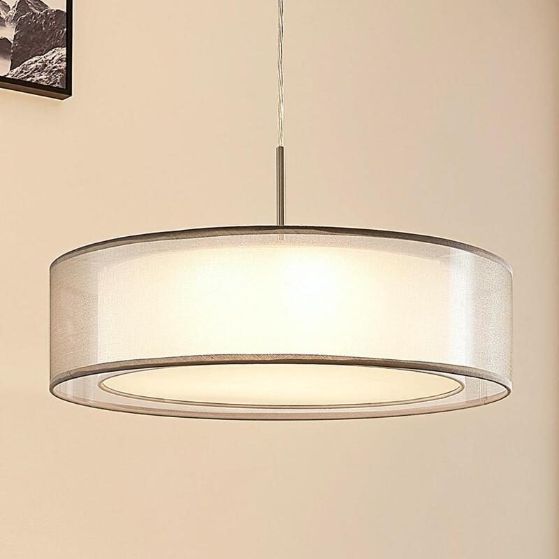 [neuwertig] B-ware Lindby Stoffpendelleuchte Pendelleuchte Lampe Leuchte Amon Mit Dimmbaren Leds Gr