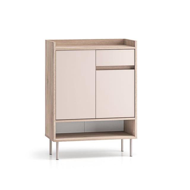 Schuhmöbel Alos Mit 1 Schublade Und 2 Türen, Kaschmir Und Holzoptik, 70cm