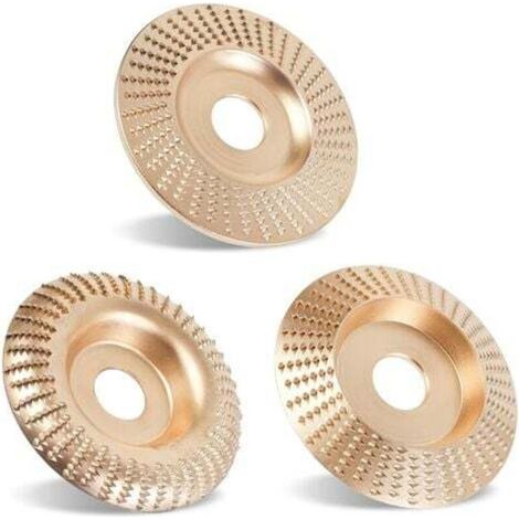 Upgraded 3pcs Wood Carving Disc Set For 4" Or 4 1/2" Angle Grinder With 5/8" Arbor, Grinding Wheel Shaping Disc For Wood Cutting, Grinder Cutting Wheel Attachments