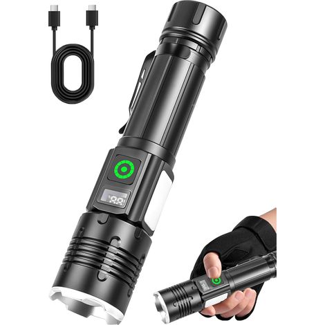Flashlights High Lumens, Rechargeable Flashlight 5000 Lumens With Magnetic, Bright Flash Light 9 Modes, Cob Side Light, Tactical Flashlight For Camping, Hiking, Dog Walking