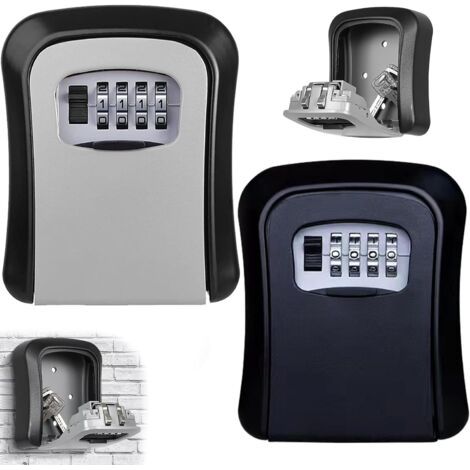 2 Piece Wall Key Box For Keys, Cards, Weatherproof Key Box For Home Garage School, Heavy Duty Secure Key Cabinet For Industries And Vehicles (grey Black)-muntra