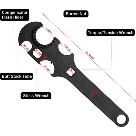 Castle Nut Wrench - Alloy Steel - 290 Mm X 65 Mm X 18 Mm - For Plumbing Pipe Fitting Fishing Rod Maintenance - 1 Piece