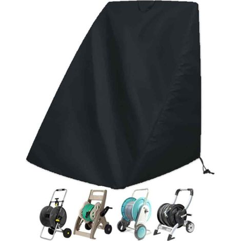 Coiler Cover - 210d Polyester - Waterproof Garden Hose Reel Protective Cover - Fits Free-standing Rolling Hose Carts - 66 X 63 X 88 Cm - 1 Piece