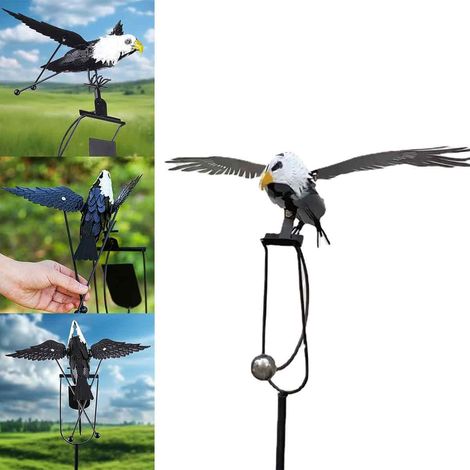 Eagle Windmill - Metal Wrought Iron Garden Ornament - Outdoor Courtyard Decoration - 1 Piece