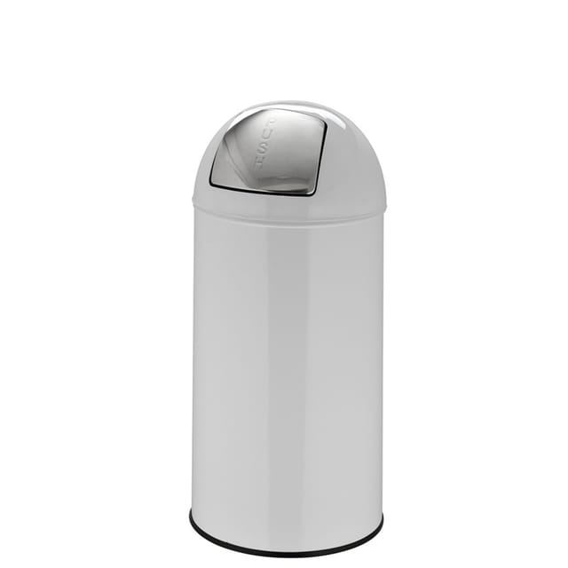 Abfallsammler / Mülleimer Push 35l Satin Weiss Hjh Office