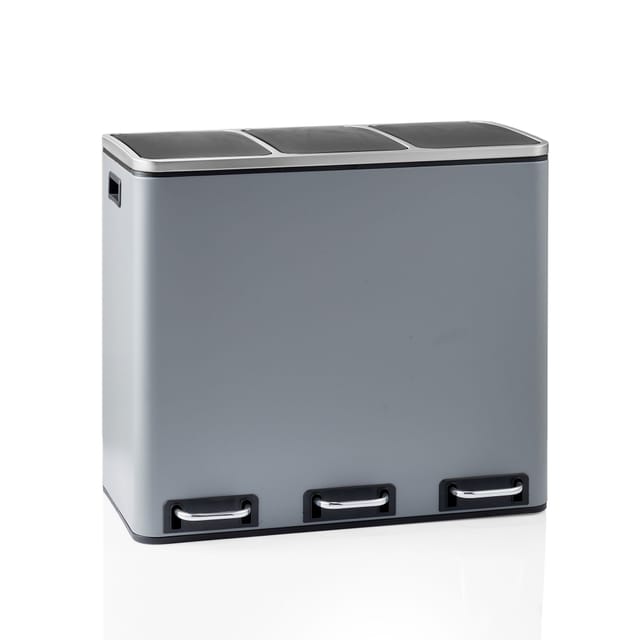 Abfallsammler / Mülltrennsystem Clean 9 - 54l (3x18l) Stahl Dunkelgrau Hjh Office