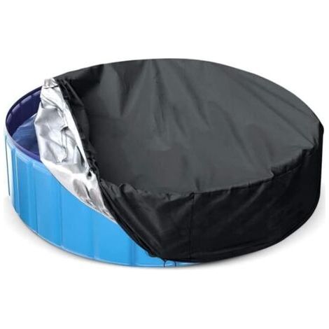 Bâche De Protection Pour Piscine Chien - Ronde Pliable Résistant Aux Uv Pour Piscines Familiales Noir 80 Cm X 30 Diameter 80cm Height 30cm