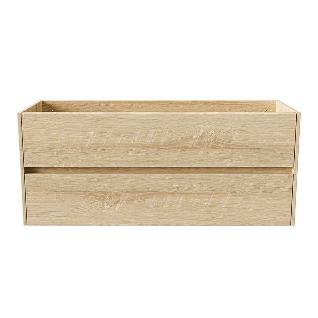 Belvit Drava Waschbeckenunterschrank Waschtisch 120 Cm Eiche 2 Schubladen Softclose Grifflos Badezimmer
