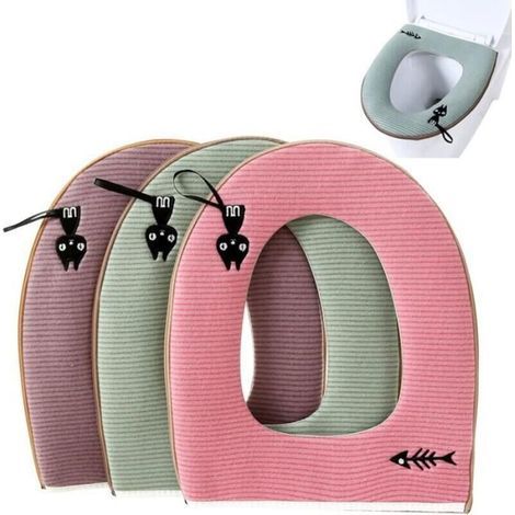 Fenoplastica3pcs Housse De Wc, Housse De Siège De Toilette Abattant Wc Coussin Lavable Toilet Seat Cover Cushion Toilet Cover