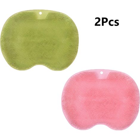 Massage Anti Slip Pad - Tpe Bath Mat - Wall Mountable Back And Foot Scrubber - For Shower And Bathroom - 2 Pack