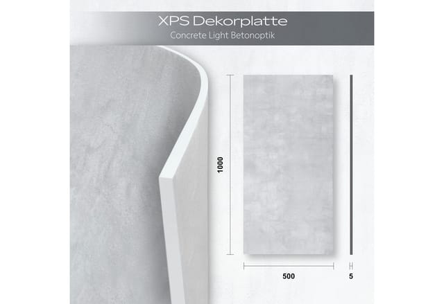 Hexim Wandpaneele Betonoptik 100x50cm Wandverkleidung 5mm Stark Xps Styropor Deckenplatten: 16 Paneele - 8 M², Concrete Light