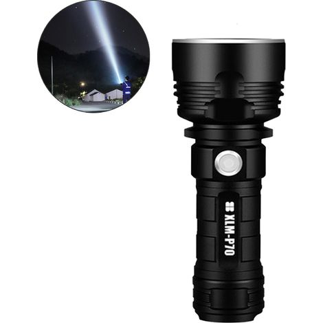 Flashlight Led - 100000 Lumen - Rechargeable Usb - Ipx6 Résistant À L'Eau - Pour Camping Extérieur Urgence - 1 Pièce