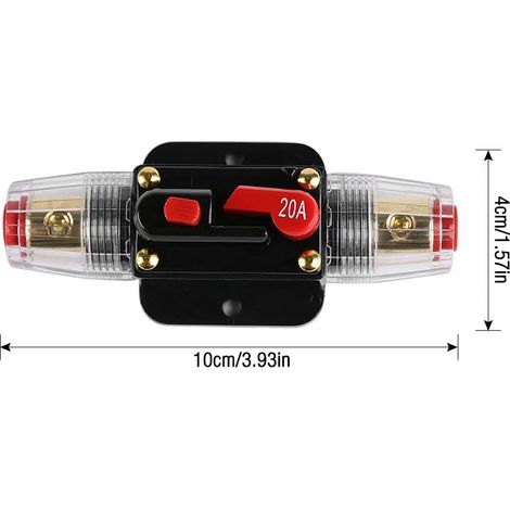 Circuit Breaker - 20 A - 12 V À 24 V Cc - Étanche - Réinitialisation Manuelle - Pour Systèmes Audio Auto, Bateaux, Camping-cars