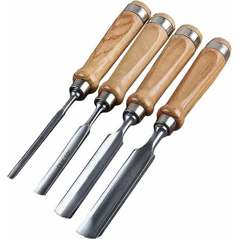 Chisel - Chrome-vanadium Steel - For Wood Carving And Sculpture - 4 Piece Set - 6mm 12mm 18mm 24mm