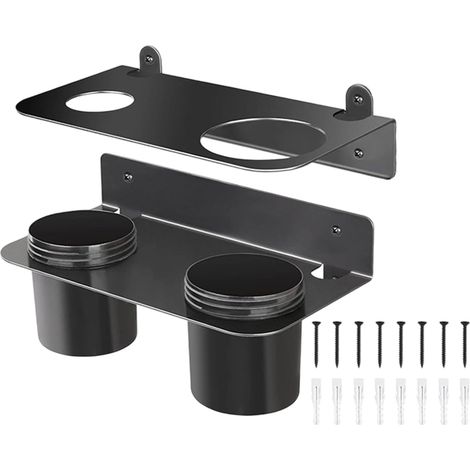 Générique Double Oil Funnel Holder Storage Rack - Wall-mounted Oil Drain Funnel Kit Organizer For Garage Holds 2 Funnels With Drip
