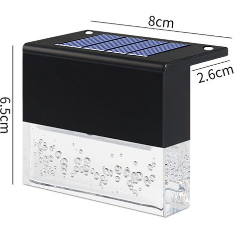 Solar Deck Lights - 10 Lm - Waterproof Acrylic Step Light - For Stairs Patio Railing Pool Garden - 1 Piece